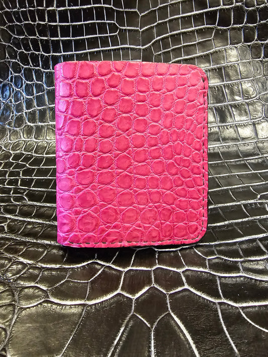 New Guinea Crocodile Pink Bi-Fold Wallet