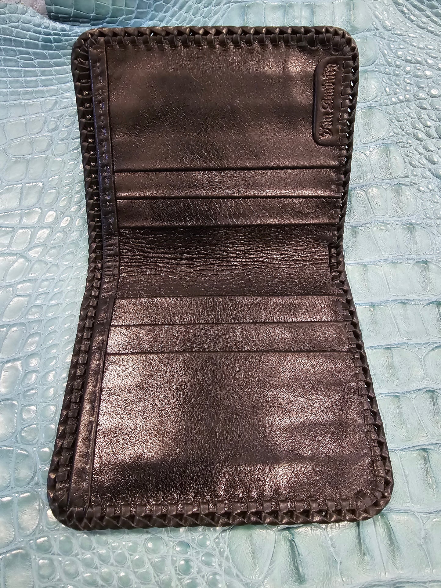 Charcoal Frost Croco Bi-fold Wallet