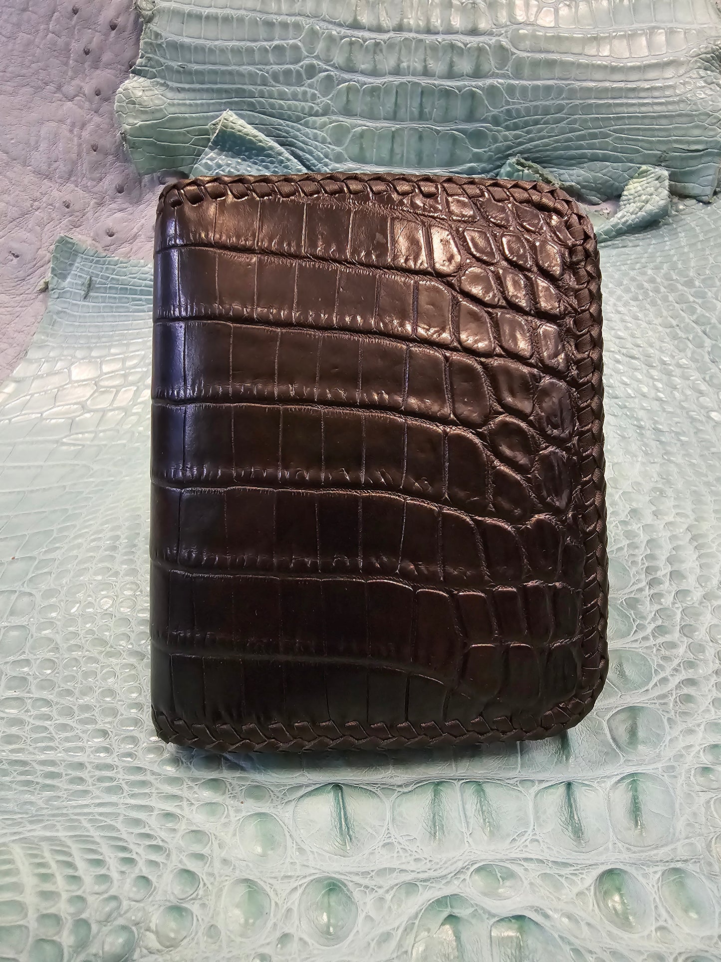 Midnight Serpent Croco Bi-Fold Wallet