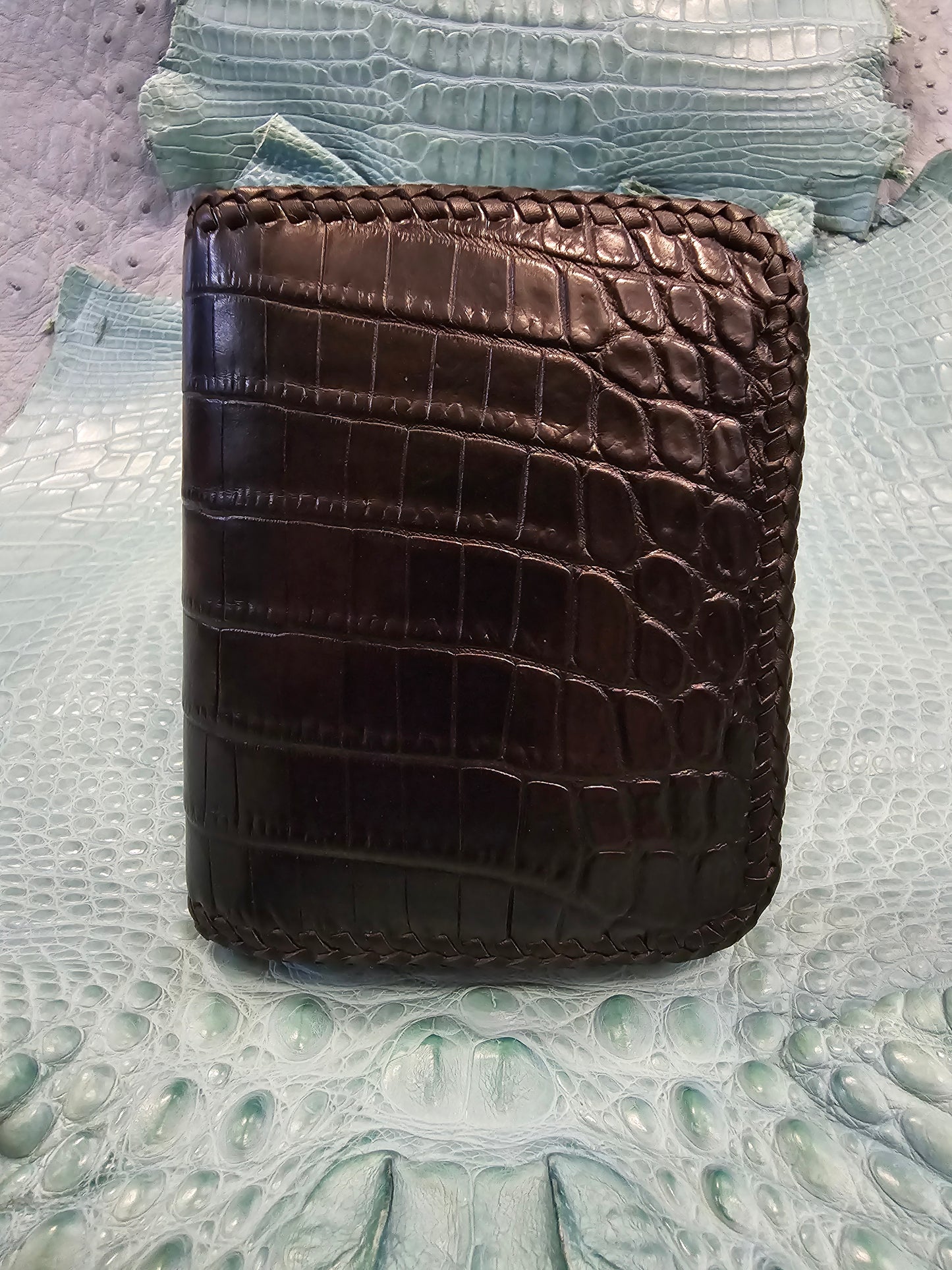 Midnight Serpent Croco Bi-Fold Wallet