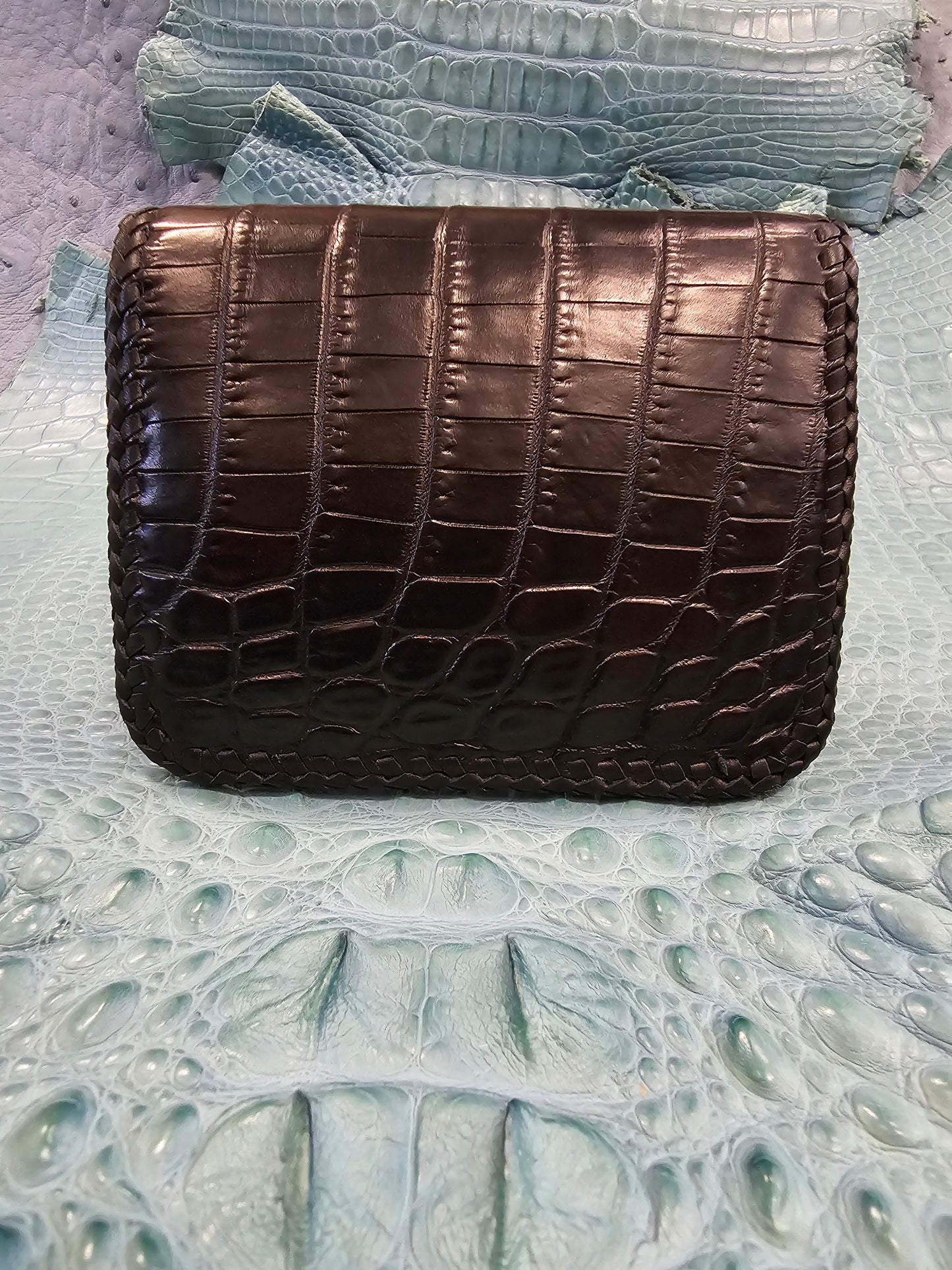 Midnight Serpent Croco Bi-Fold Wallet