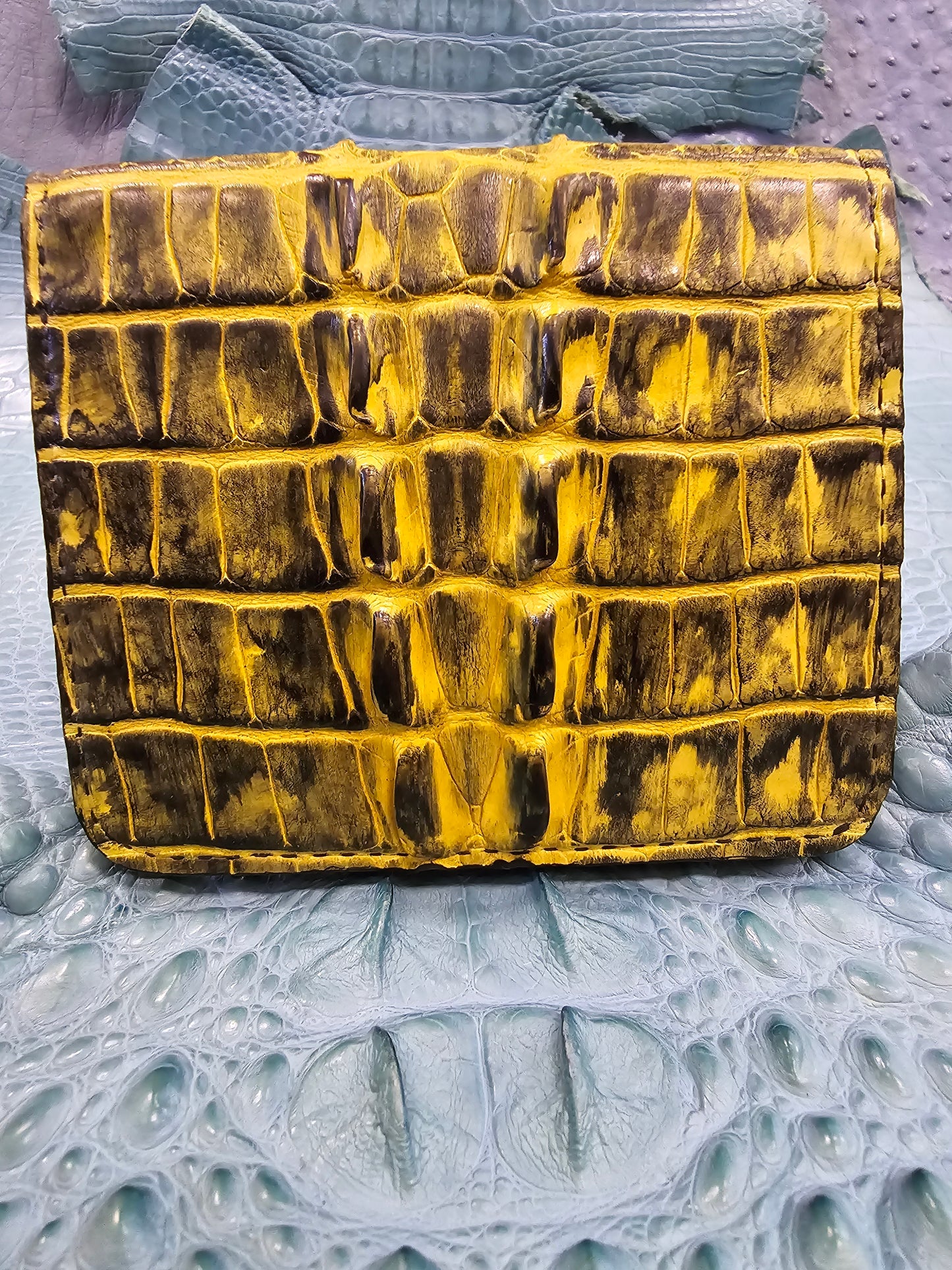 Amber Cascade Aligator Bi-Fold Wallet