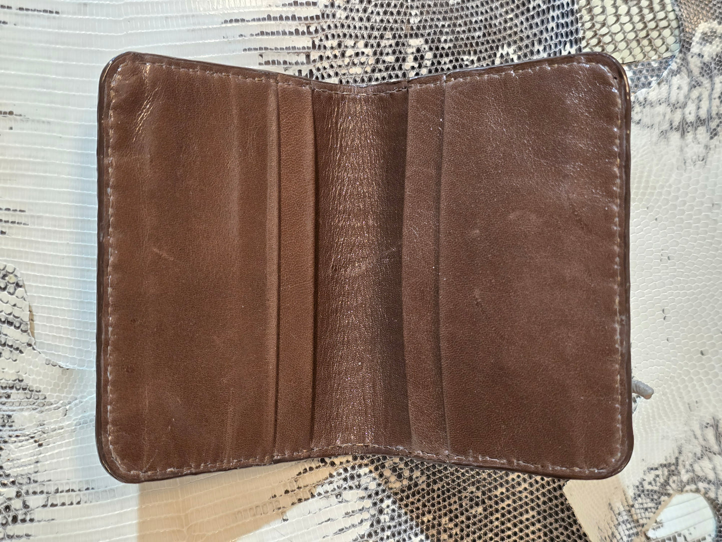 Brown Lizard Folding Card Holder