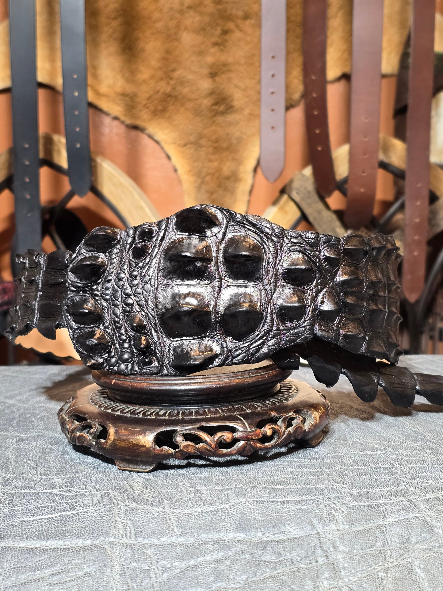 Crocodile Back Strap Belt