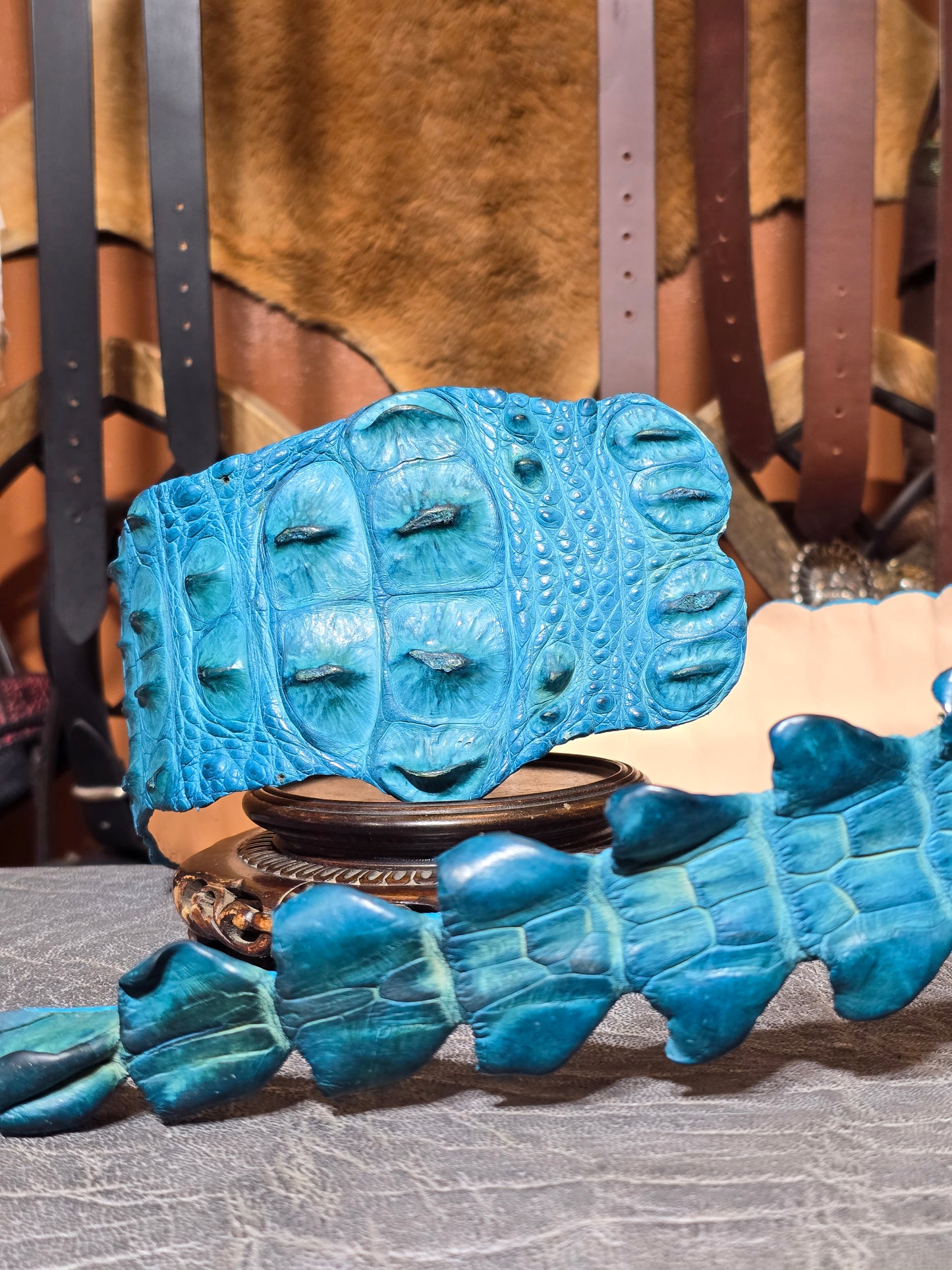 Turquoise Crocodile Belt