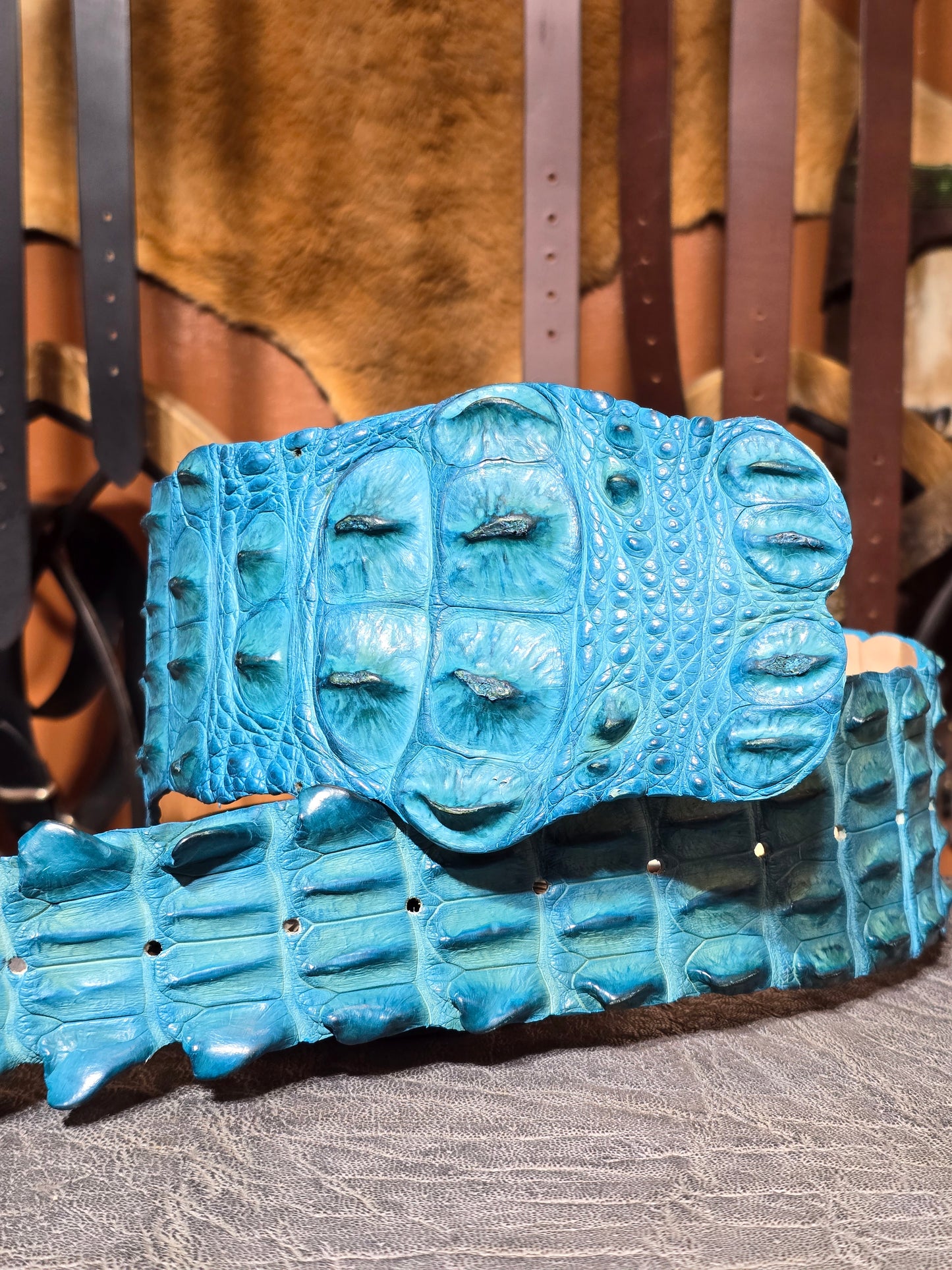 Turquoise Crocodile Belt