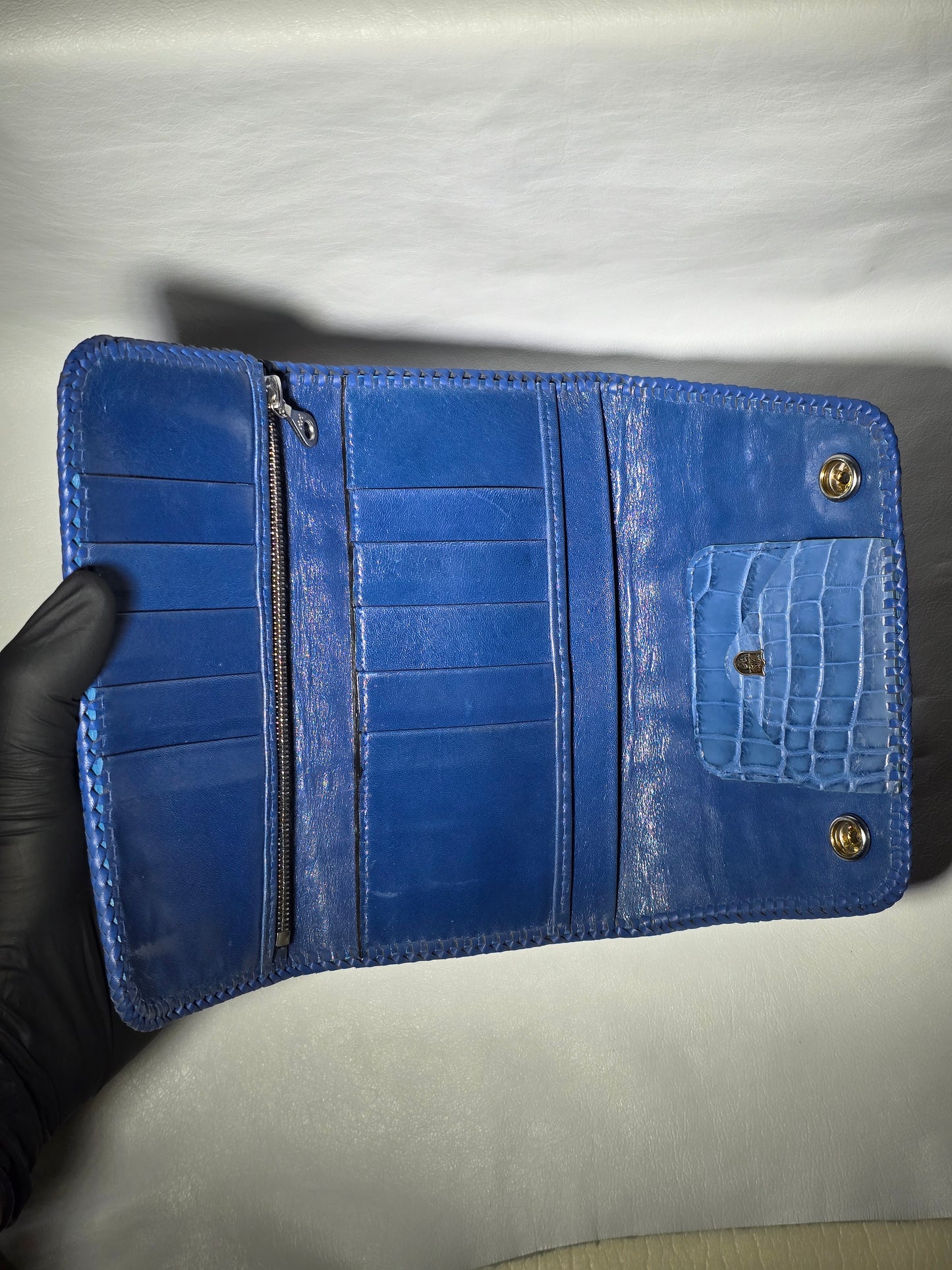 Crocodile Tail Piece Large Biker Wallet