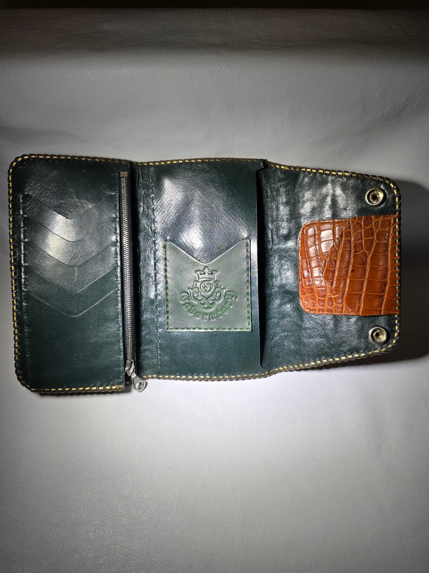 Crocodile Tail Piece Large Biker Wallet