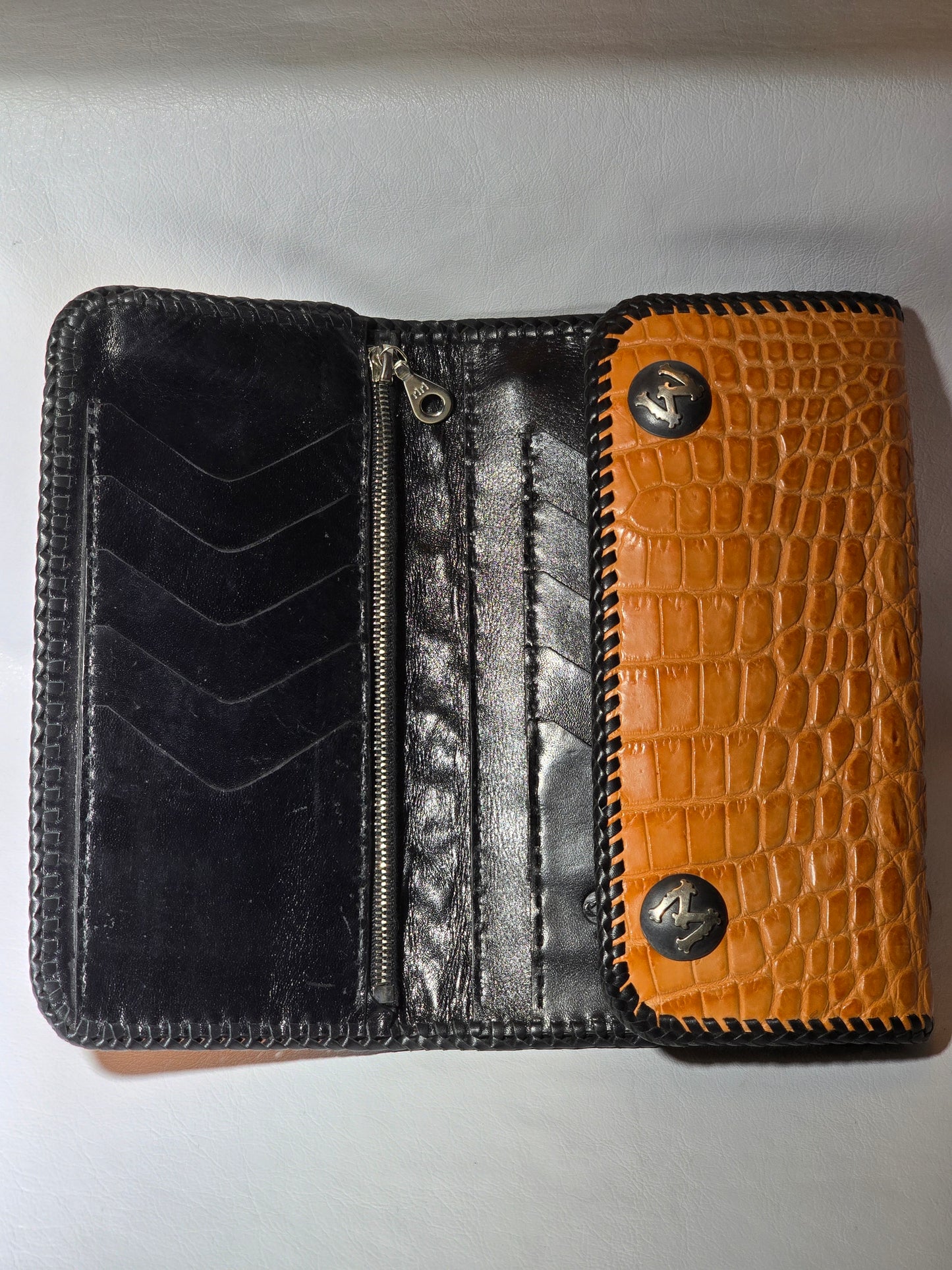 Crocodile Large Biker Wallet