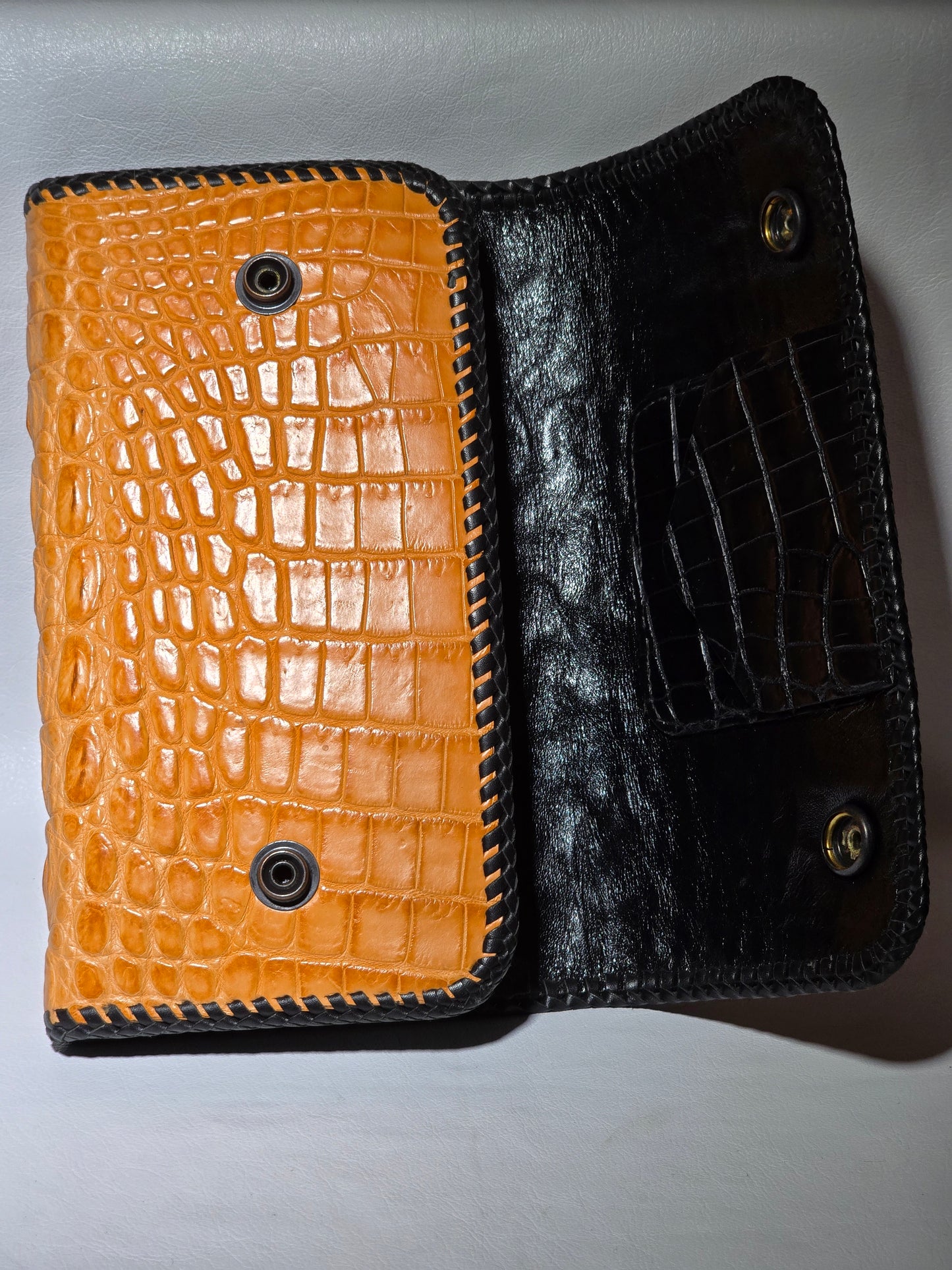 Crocodile Large Biker Wallet