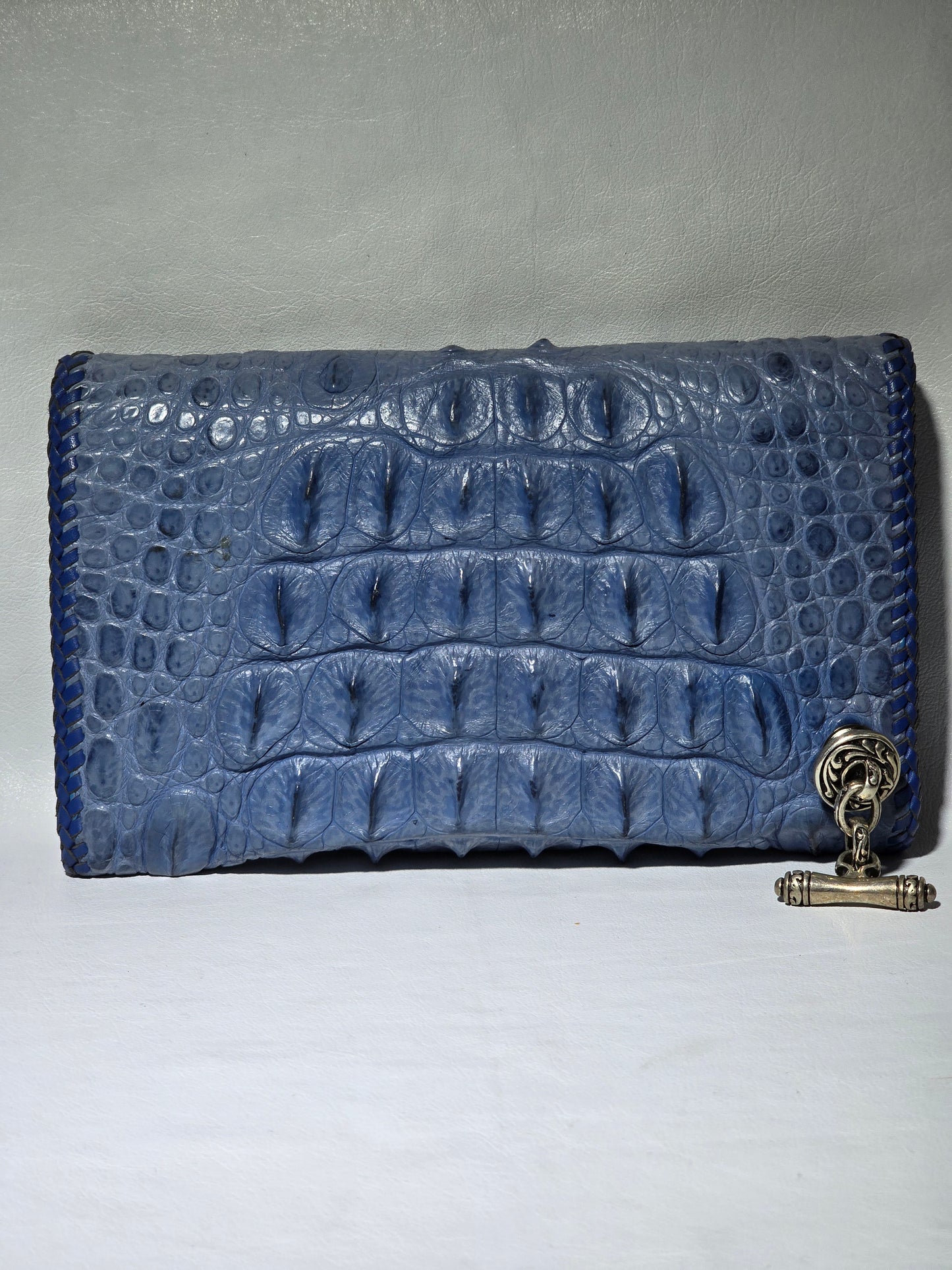 Crocodile Head Piece Large Biker Wallet