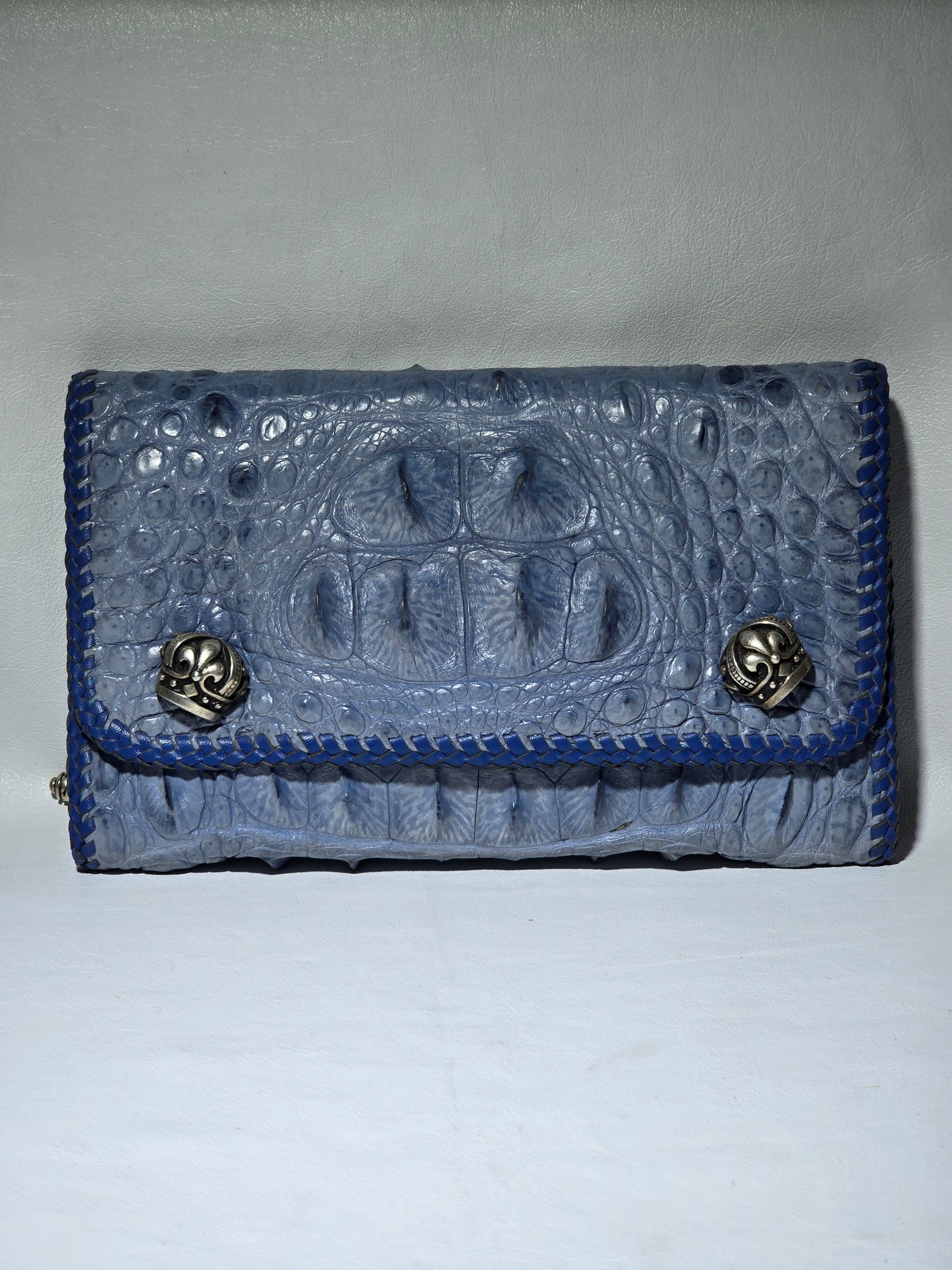 Crocodile Head Piece Large Biker Wallet