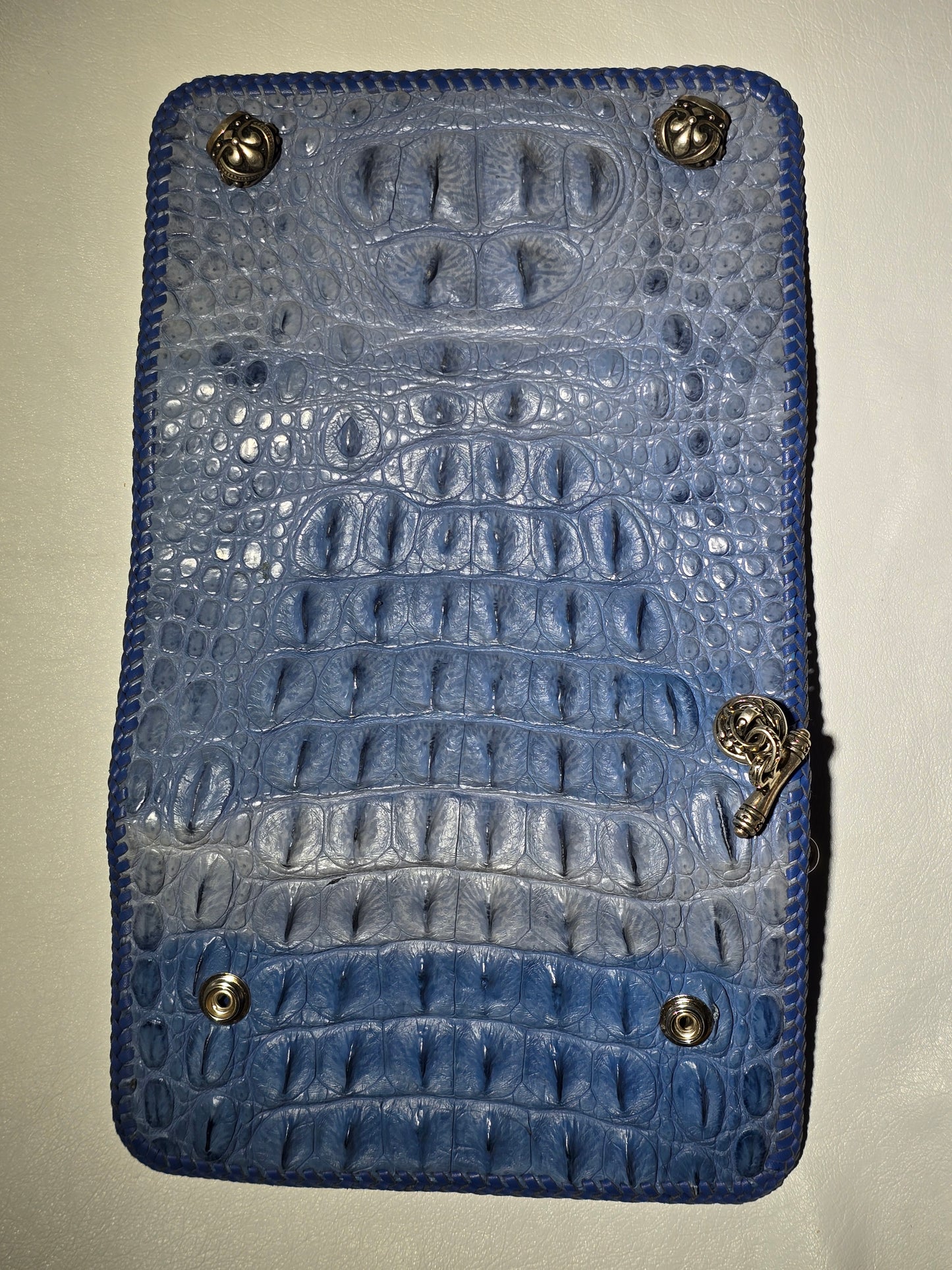 Crocodile Head Piece Large Biker Wallet