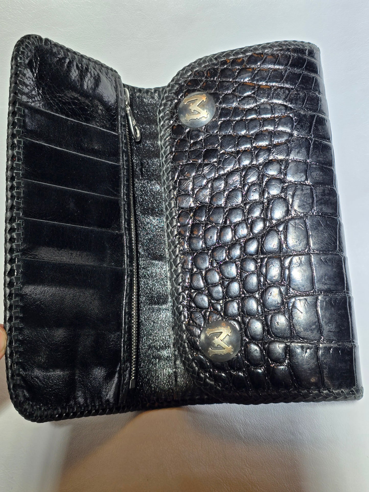 Nile Crocodile Large Biker Wallet