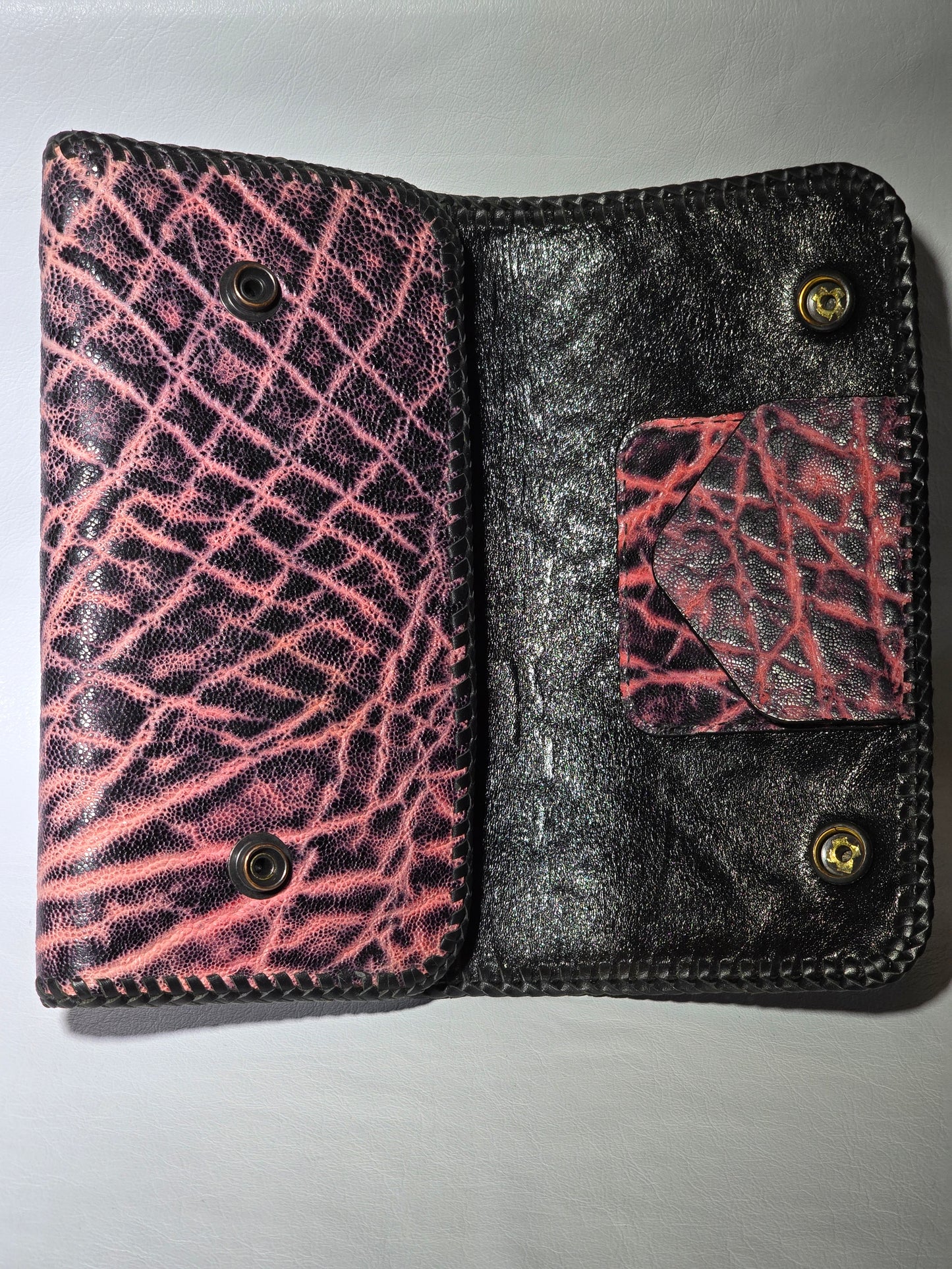 Elephant Large Biker Wallet With Stingray Inlay