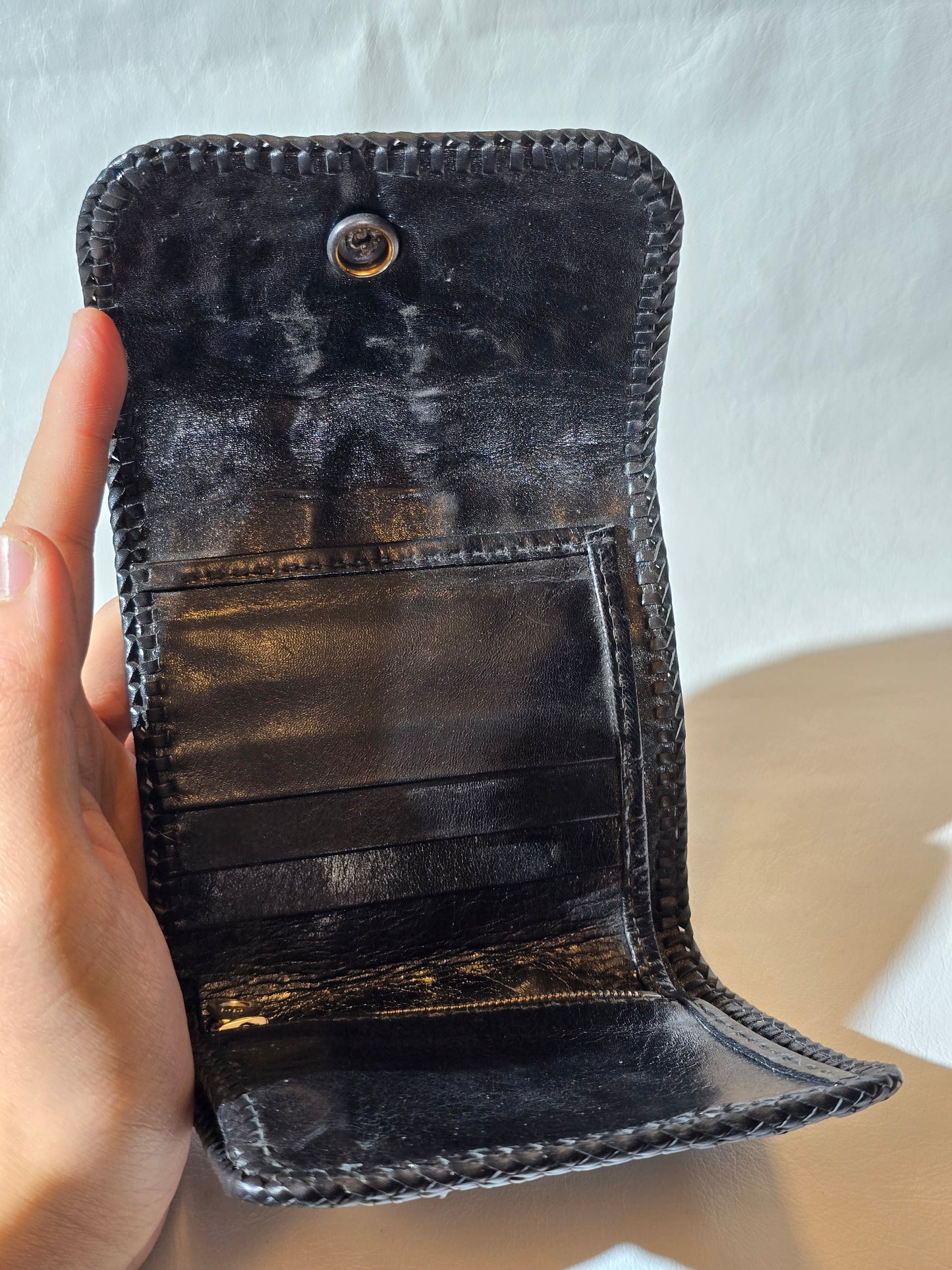 Crocodile Tail Piece Small Biker Wallet