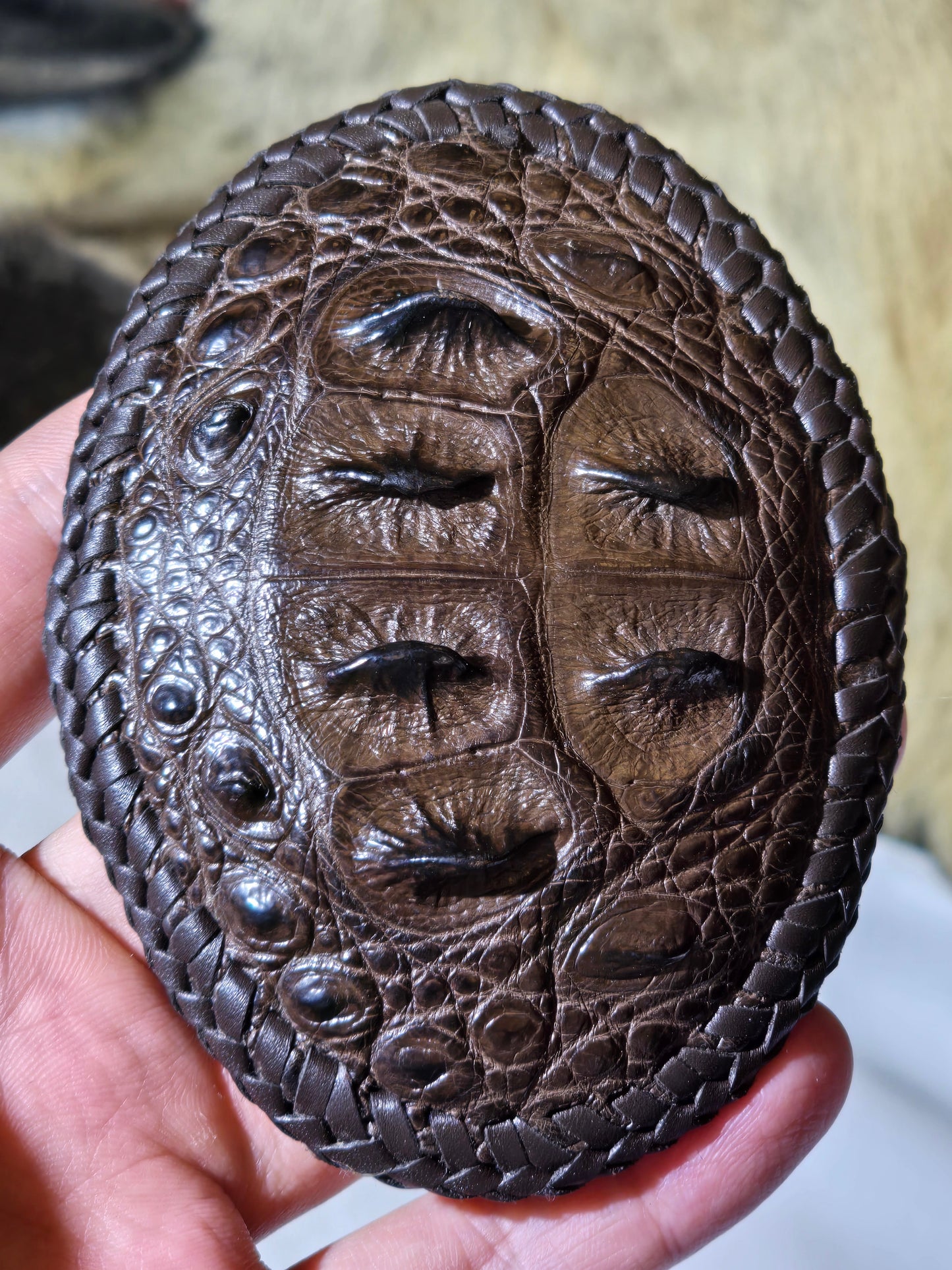Nile Crocodile Head Piece Belt Buckle