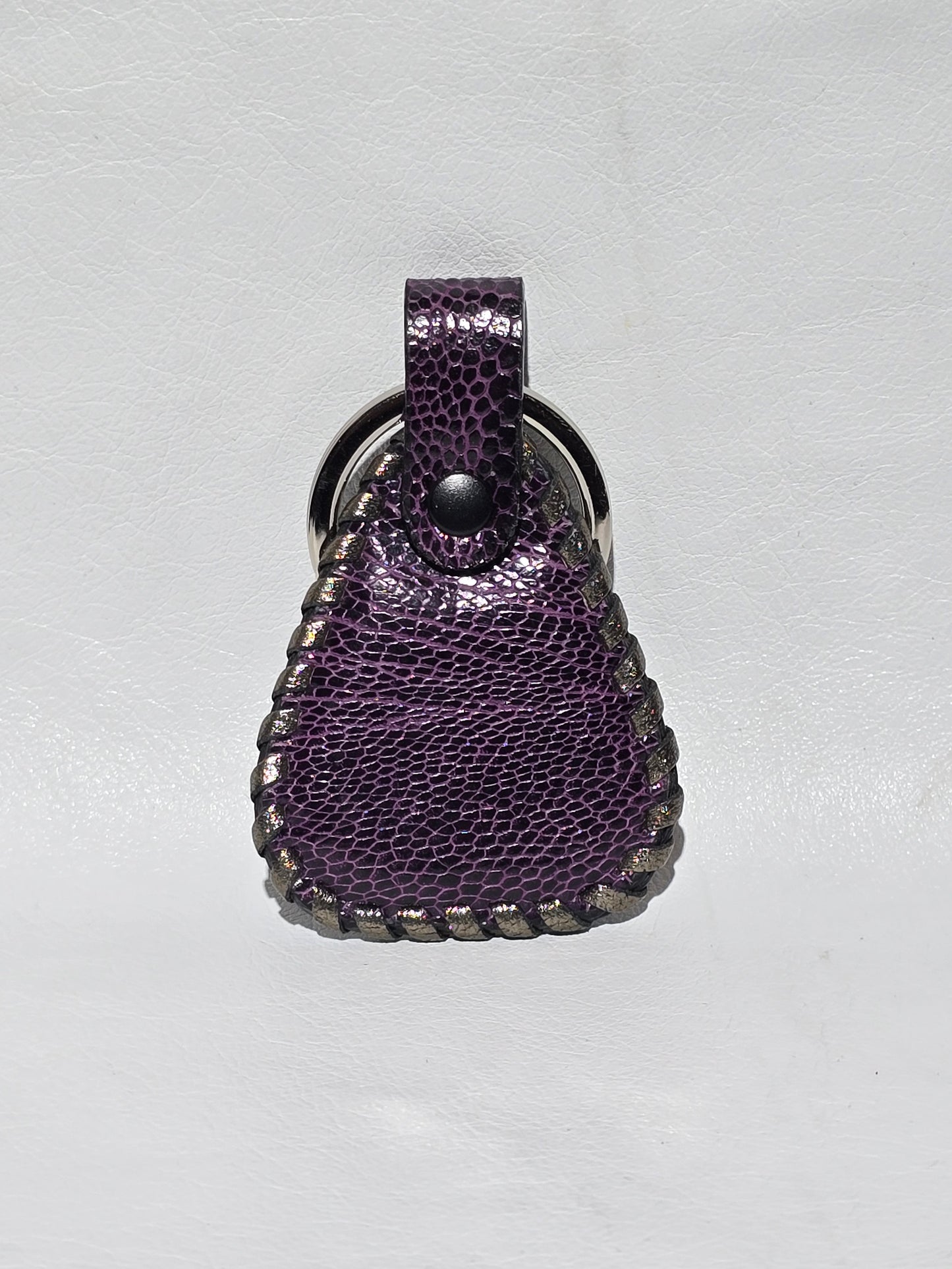 Ostrich Leg Leather Keychain