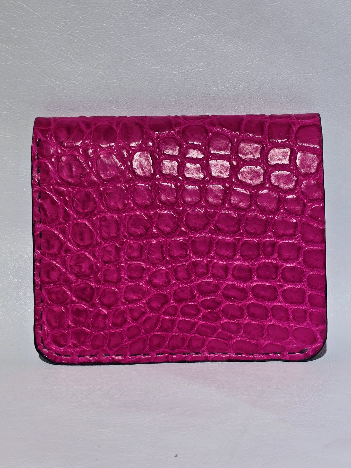 New Guinea Crocodile Pink Bi-Fold Wallet