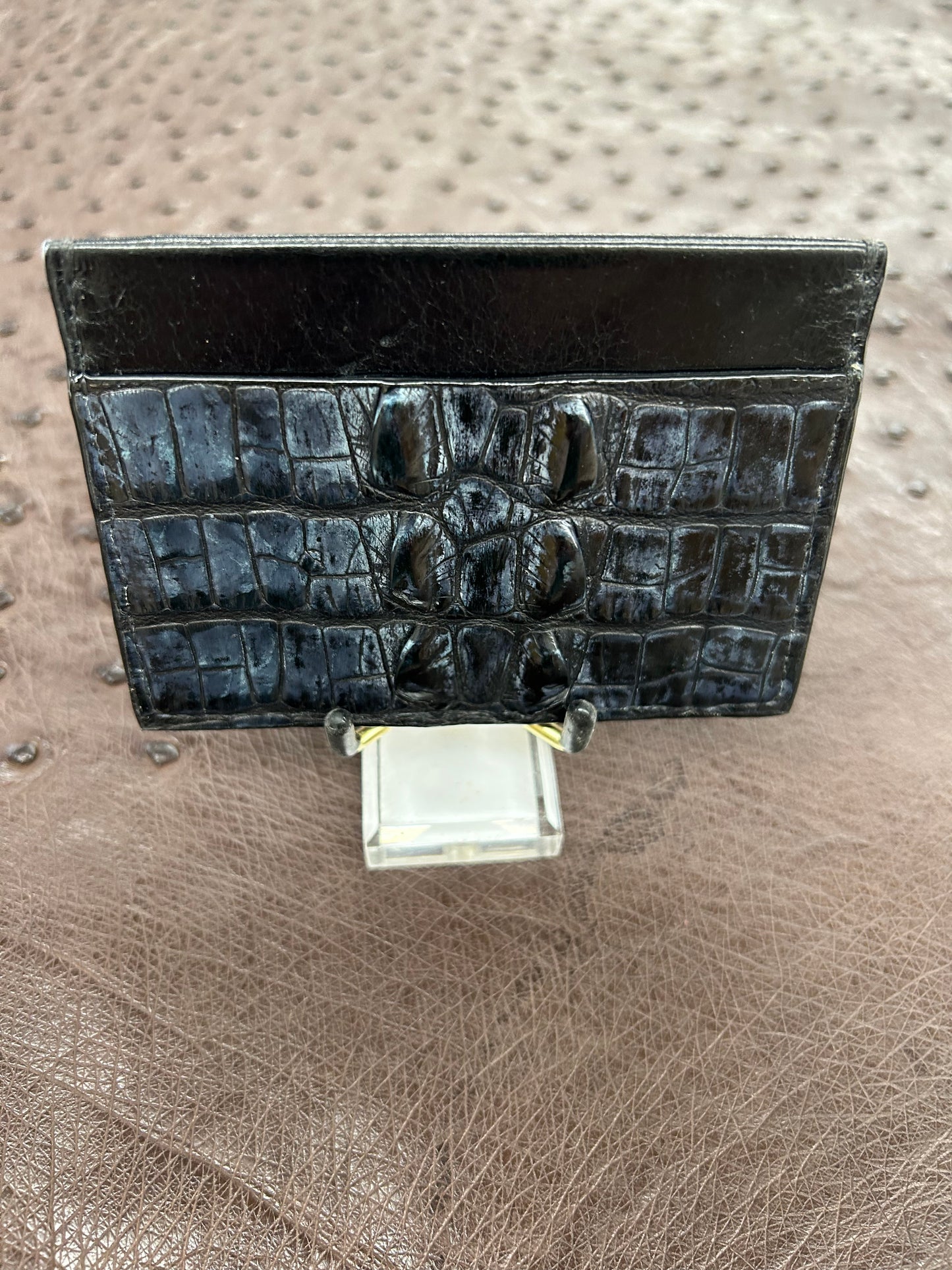 3 pocket alligator card holder