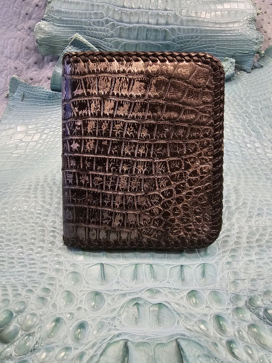 Charcoal Frost Croco Bi-fold Wallet