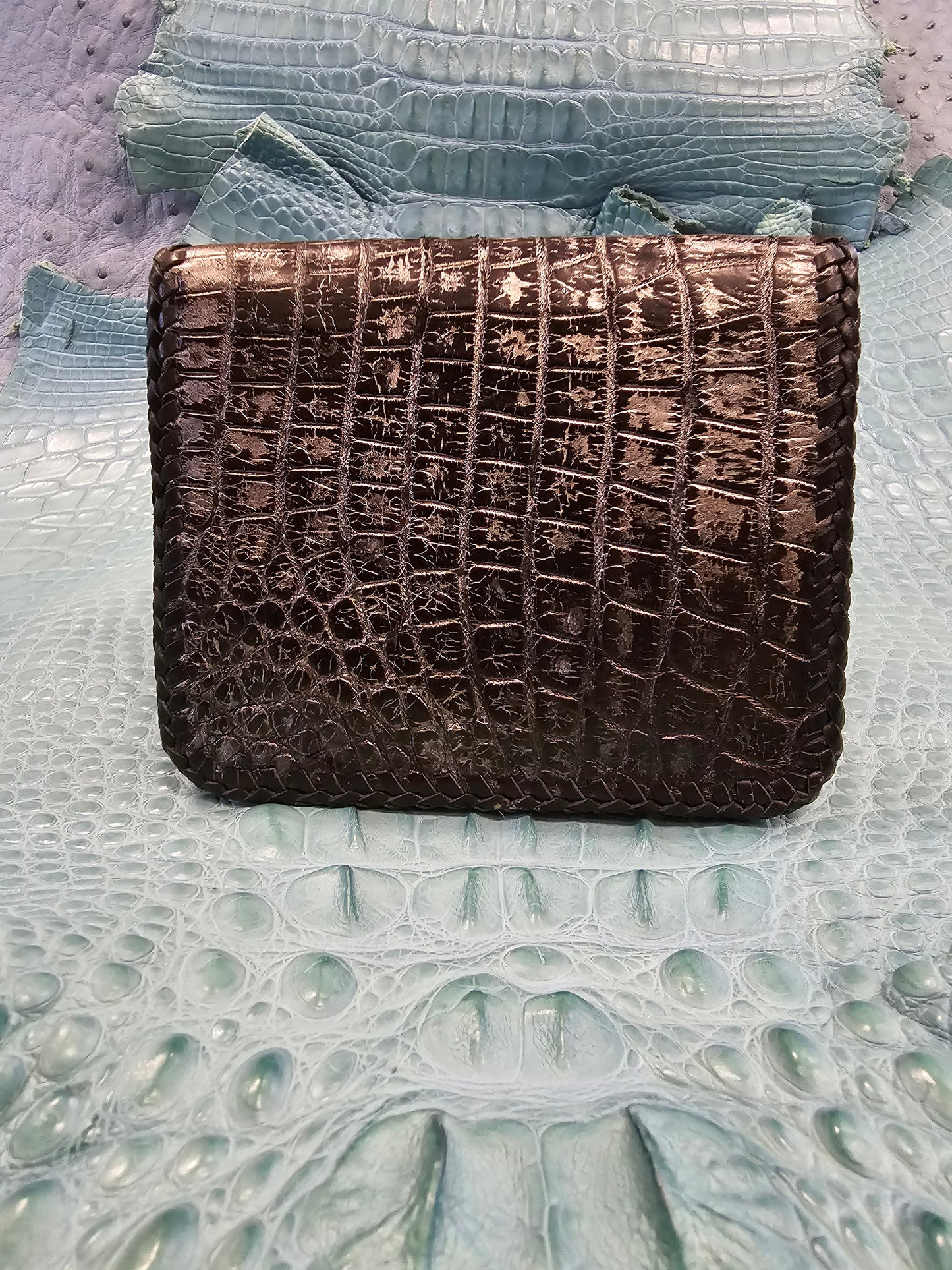 Charcoal Frost Croco Bi-fold Wallet