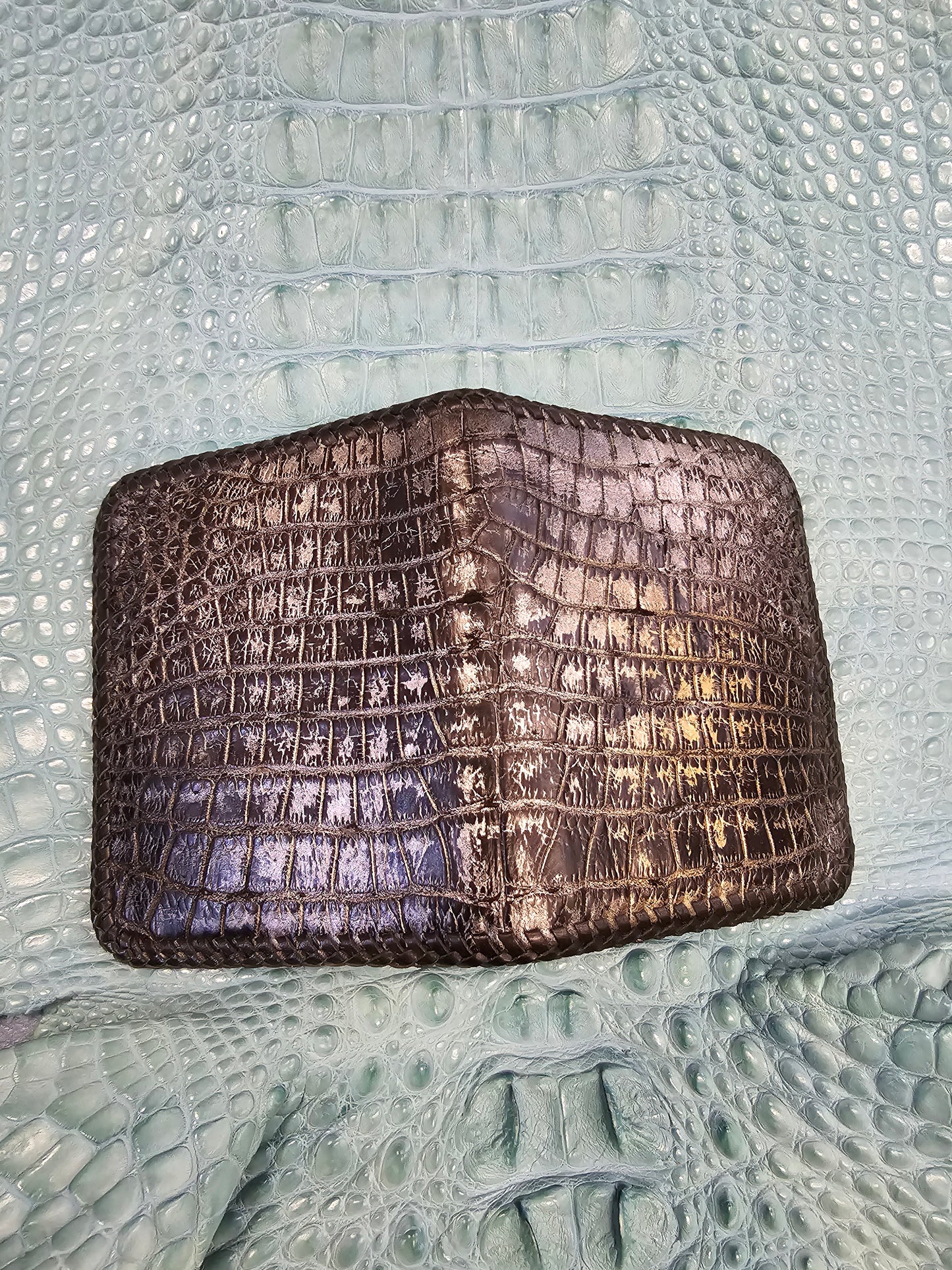 Charcoal Frost Croco Bi-fold Wallet