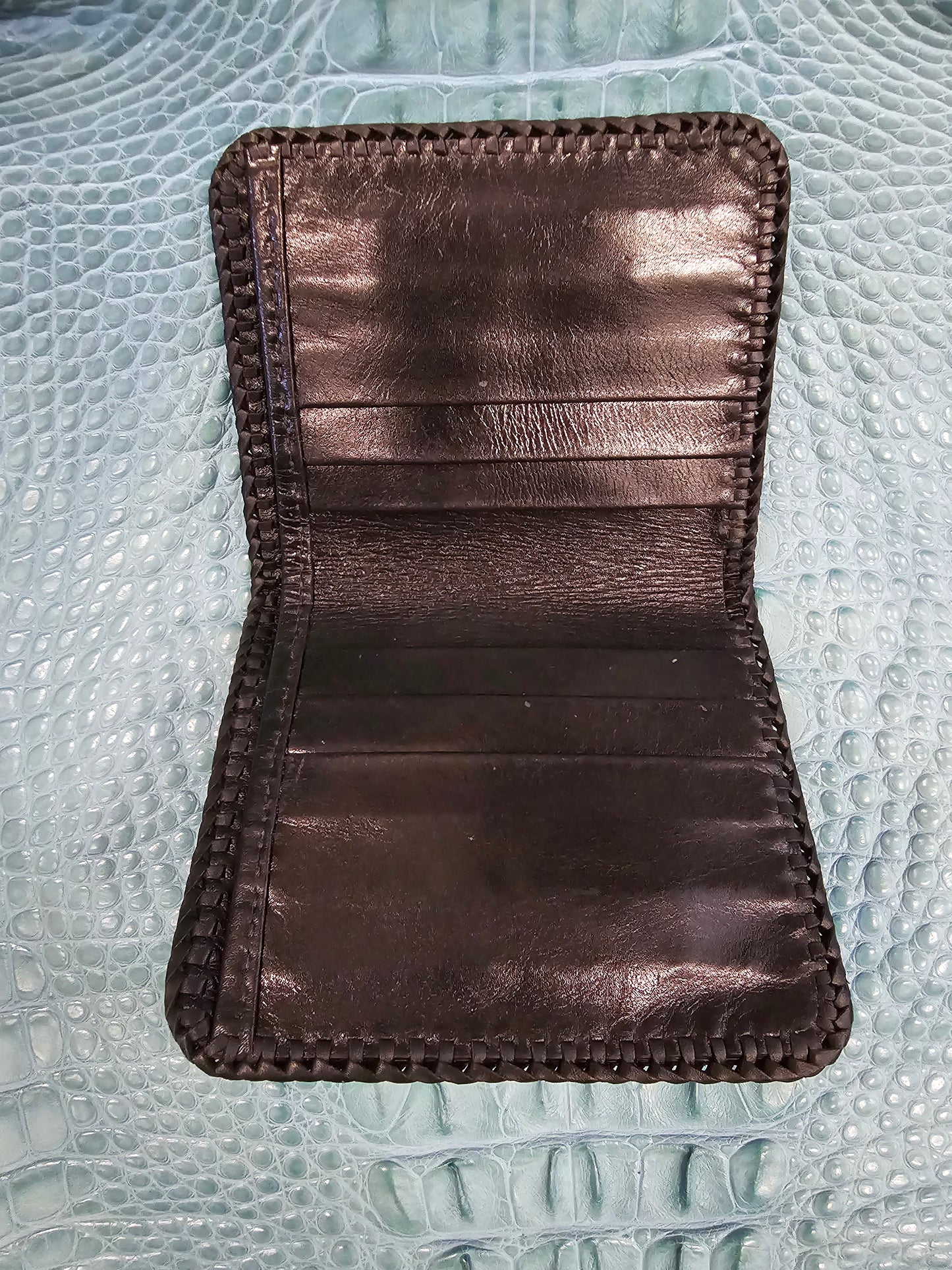 Black Nile Croco Bi-Fold Wallet
