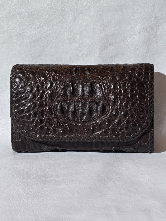 Crocodile Head Piece Medium Biker Wallet