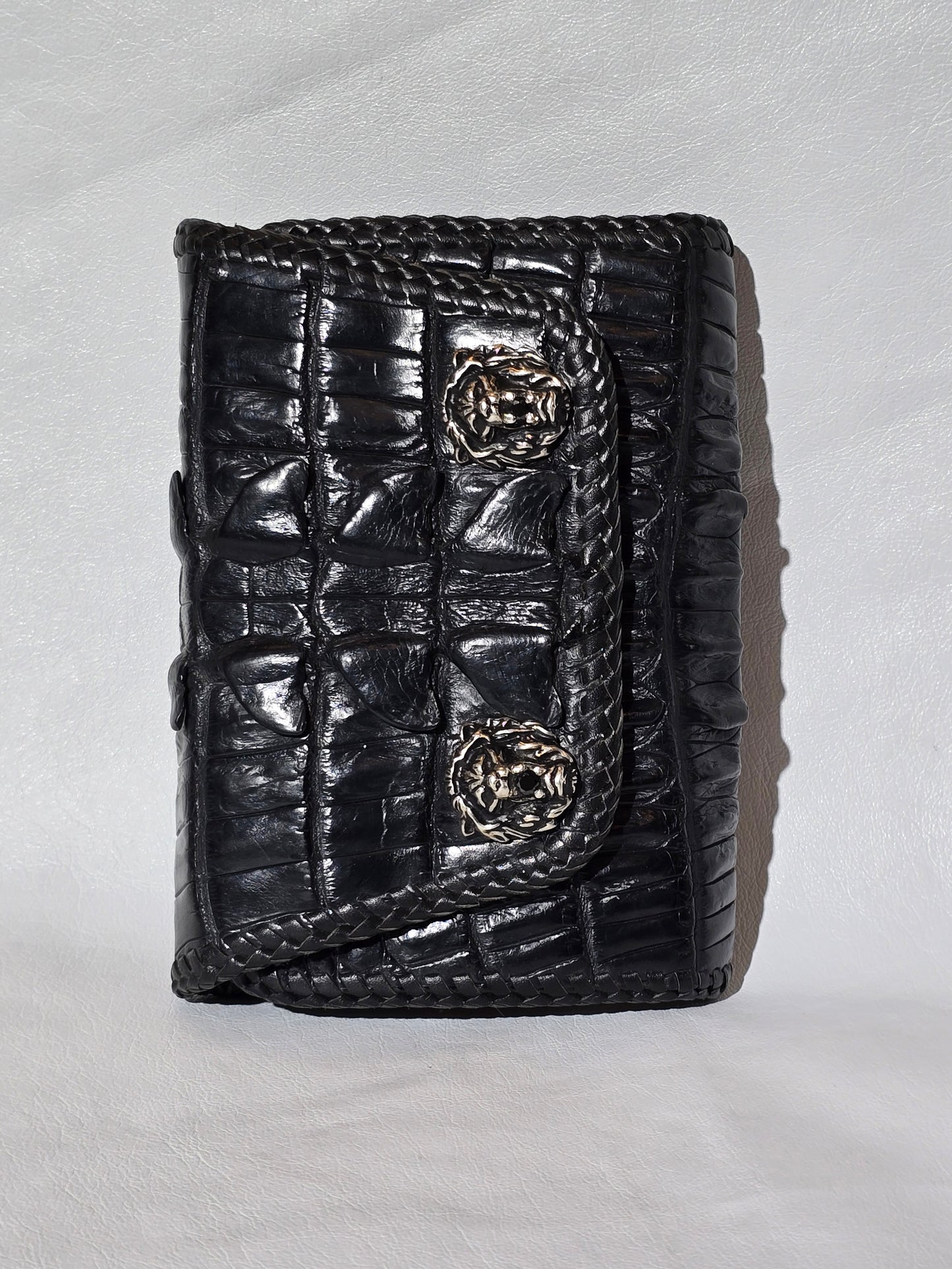 Crocodile Tail Piece Medium Biker Wallet