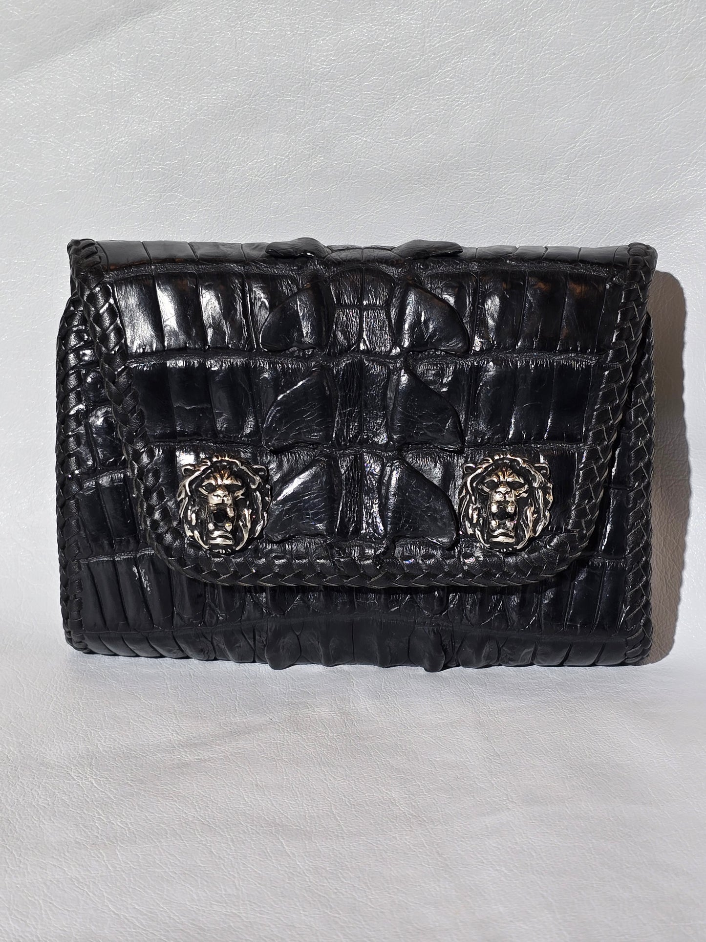 Crocodile Tail Piece Medium Biker Wallet