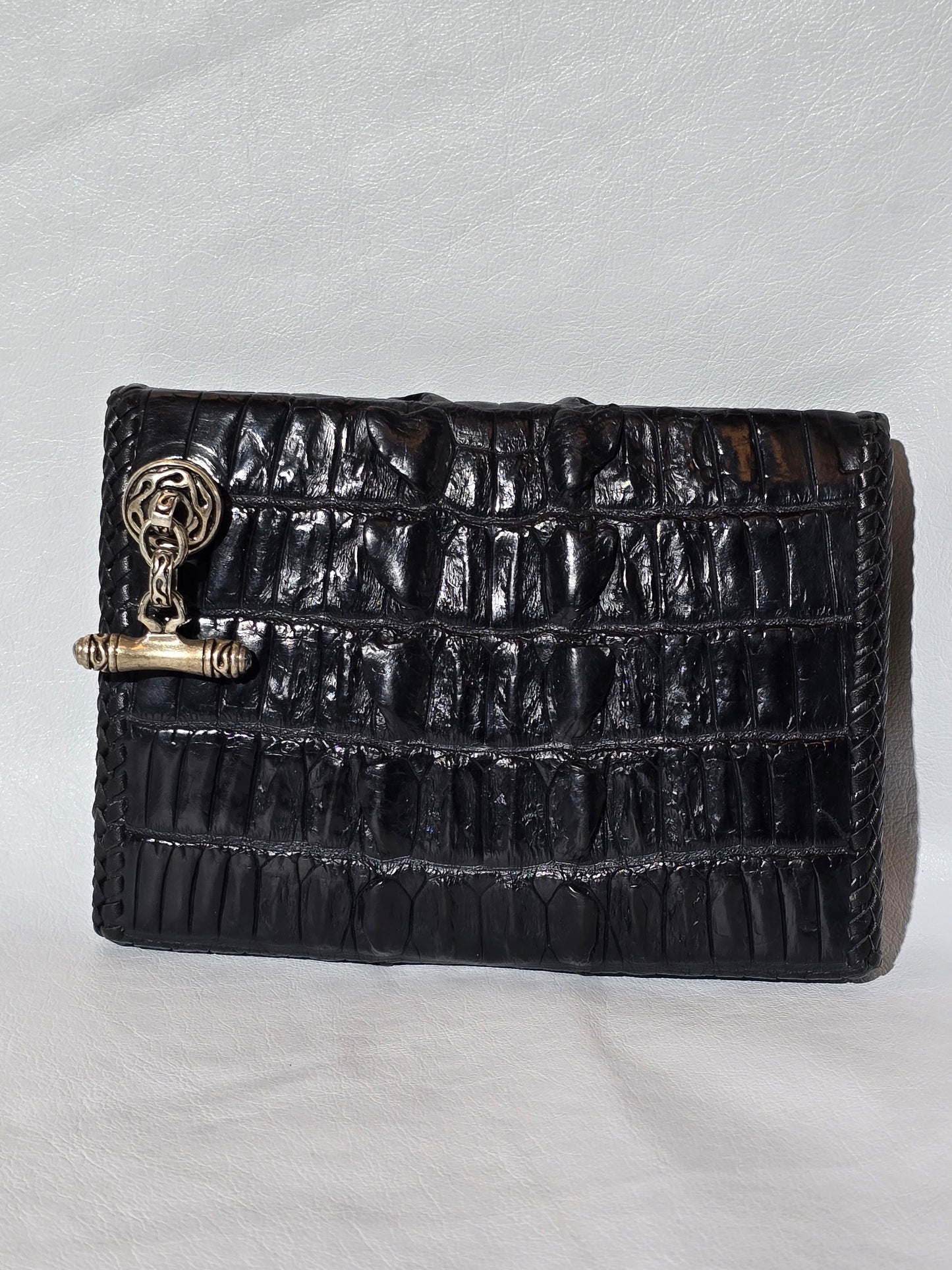 Crocodile Tail Piece Medium Biker Wallet