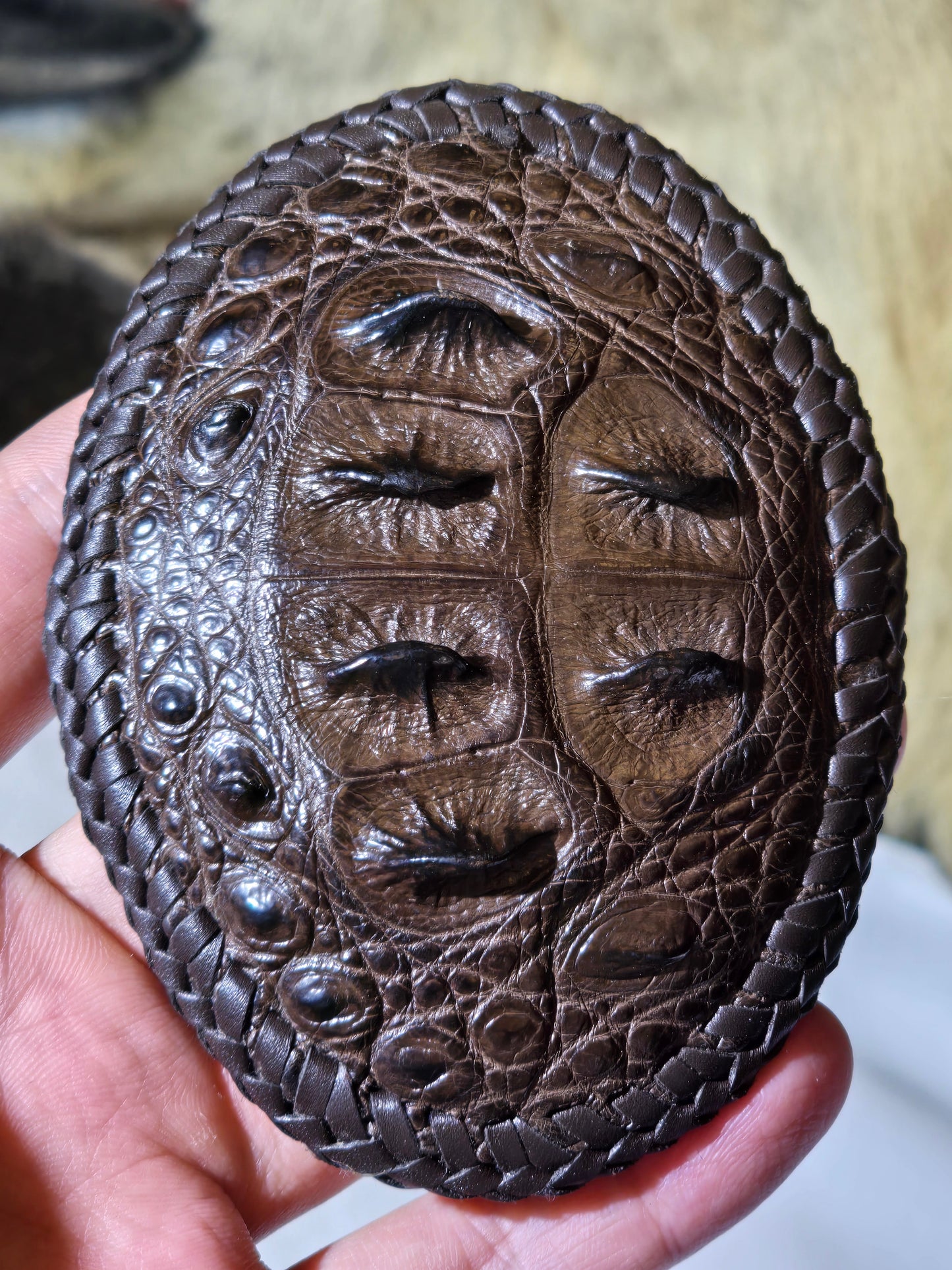 Nile Crocodile Head Piece Belt Buckle