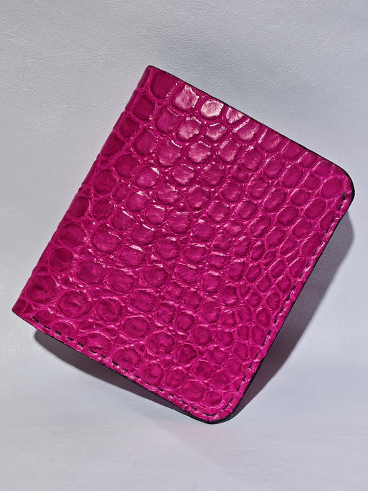 New Guinea Crocodile Pink Bi-Fold Wallet