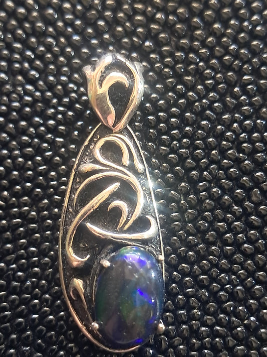 Black Ethiopian Opal Pendant