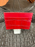 3 pocket alligator leather card holder
