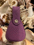 Lavender Stingray leather keychain